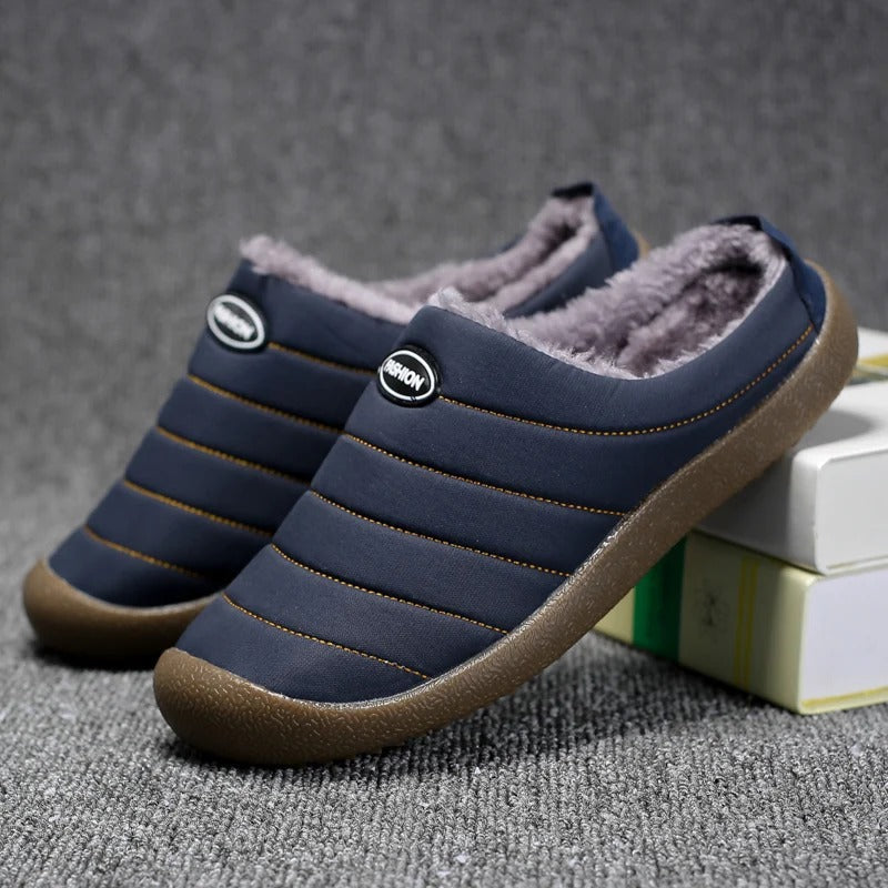 Men's Winter Slippers with Warm Lining, Slip-On Design and Non-Slip Outsole