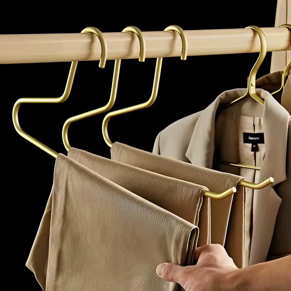 Metal Clothes Hangers – 5-Piece Slim Non-Slip Hangers for Wardrobe Organisation