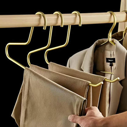Metal Clothes Hangers – 5-Piece Slim Non-Slip Hangers for Wardrobe Organisation