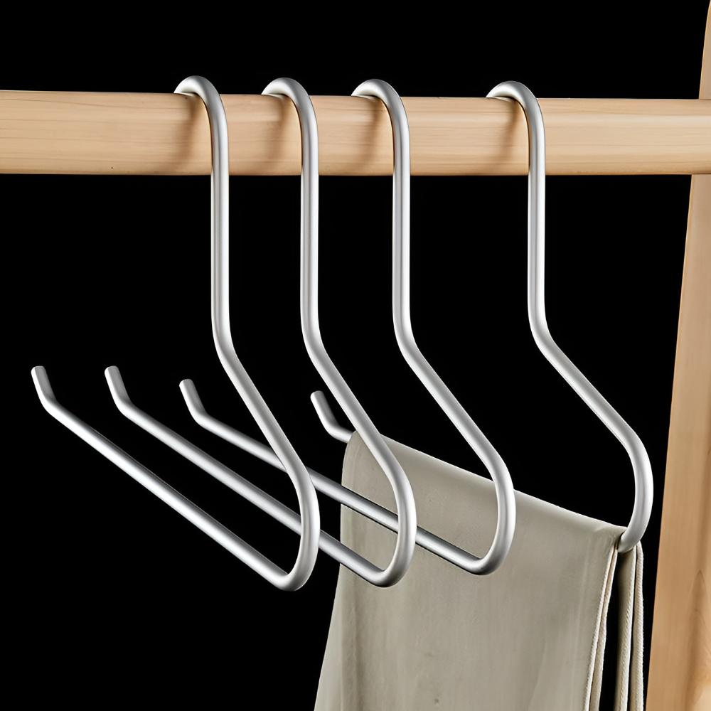 Metal Clothes Hangers – 5-Piece Slim Non-Slip Hangers for Wardrobe Organisation