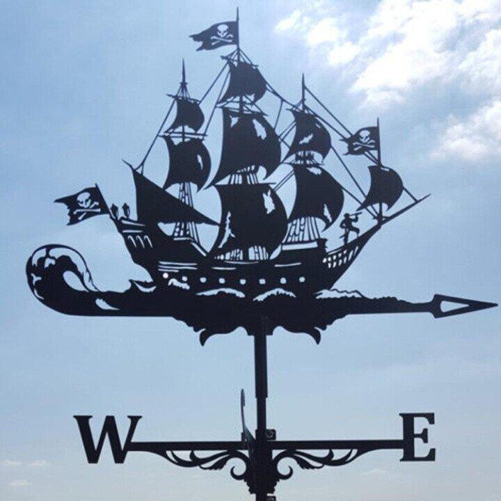 Metal Garden Weather Vane with Cartoon Animal Designs for Wind Direction