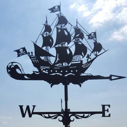 Metal Garden Weather Vane with Cartoon Animal Designs for Wind Direction