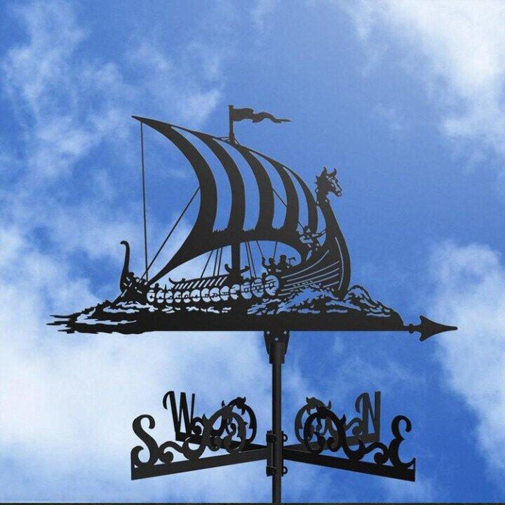 Metal Garden Weather Vane with Cartoon Animal Designs for Wind Direction