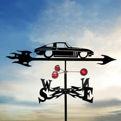 Metal Garden Weather Vane with Cartoon Animal Designs for Wind Direction