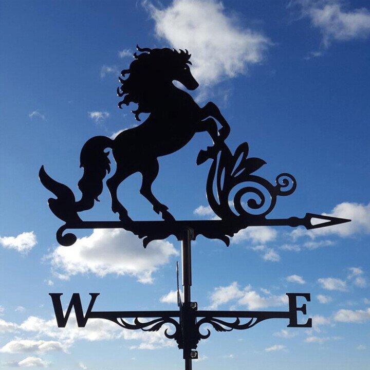 Metal Garden Weather Vane with Cartoon Animal Designs for Wind Direction