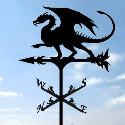 Metal Garden Weather Vane with Cartoon Animal Designs for Wind Direction