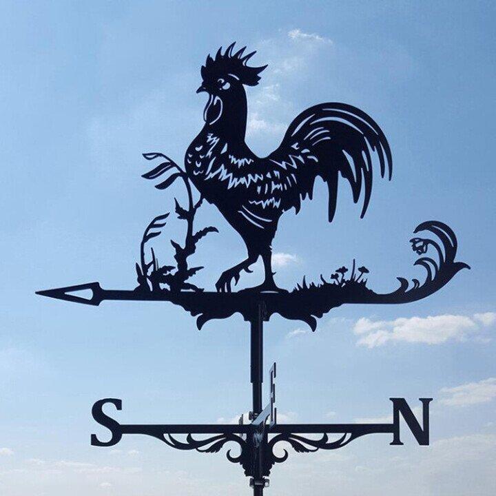 Metal Garden Weather Vane with Cartoon Animal Designs for Wind Direction
