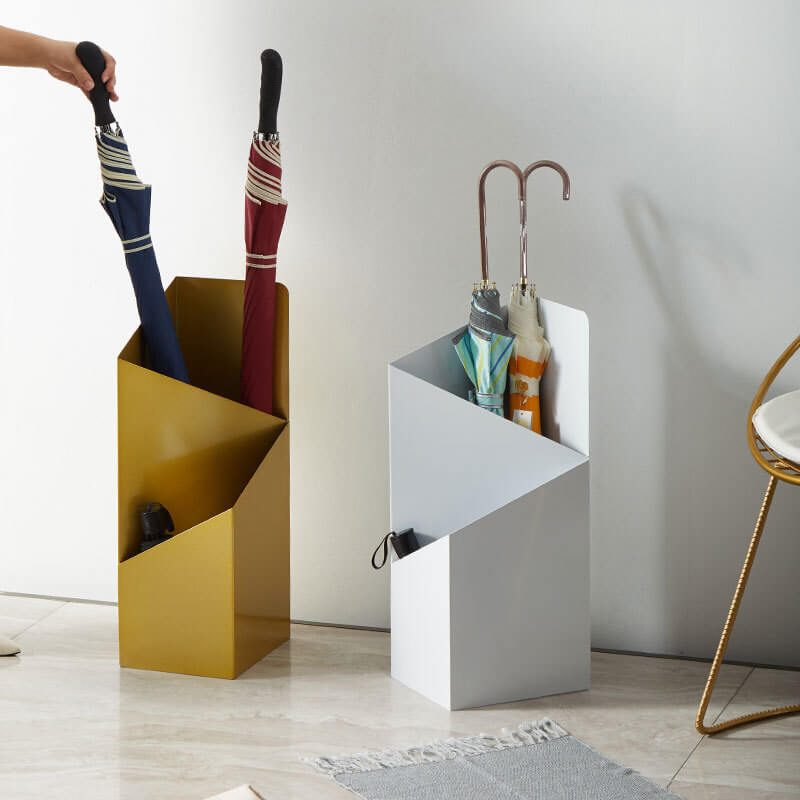 Metal Umbrella Stand with Removable Drip Tray and Scandinavian Design