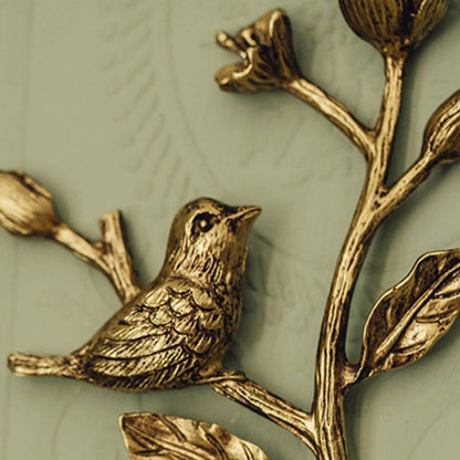 Metal Wall Hook with Curved Finish and Bird Design