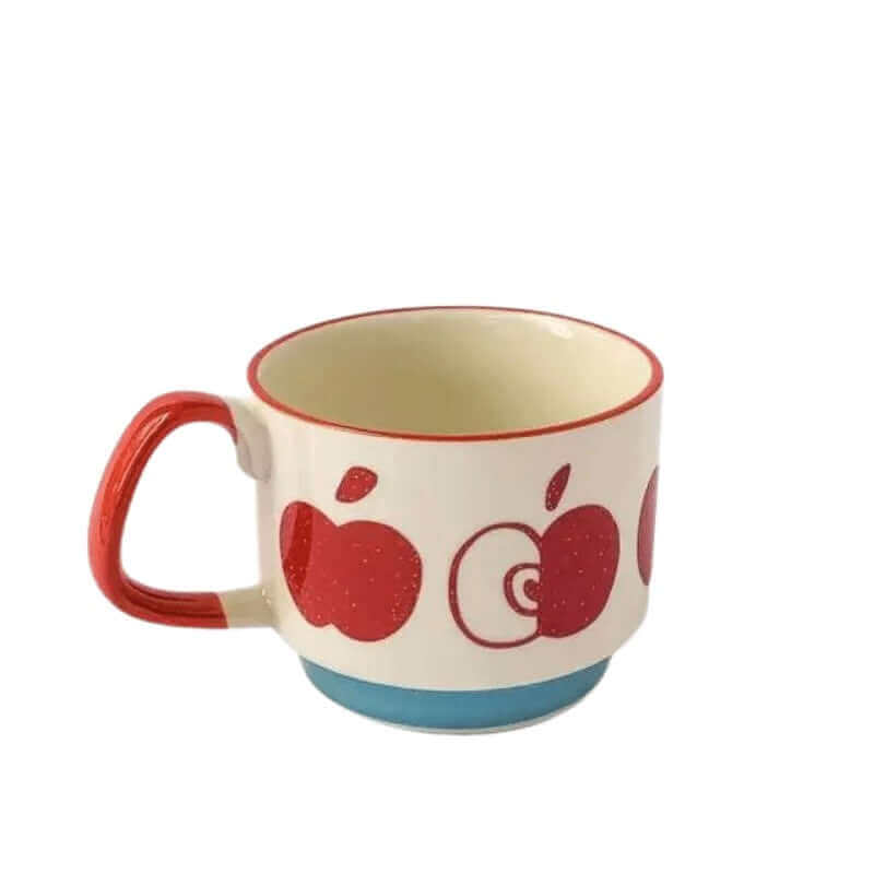 Mid-Century Ceramic Coffee Cups with Retro Patterns