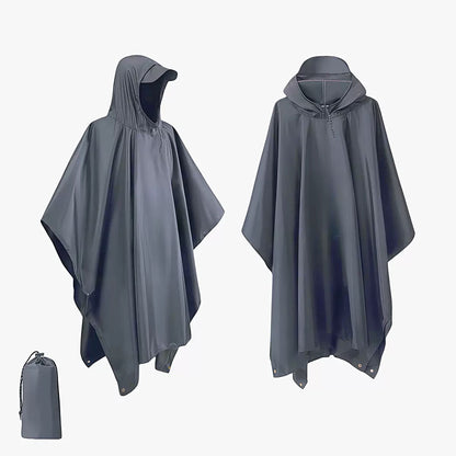 Military Style Hooded Rain Poncho with Tarp and Shelter Conversion