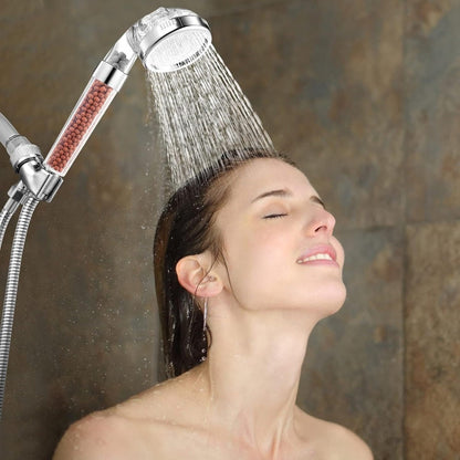Mineral Filter Shower Head with 3 Spray Modes and Water-Saving Design