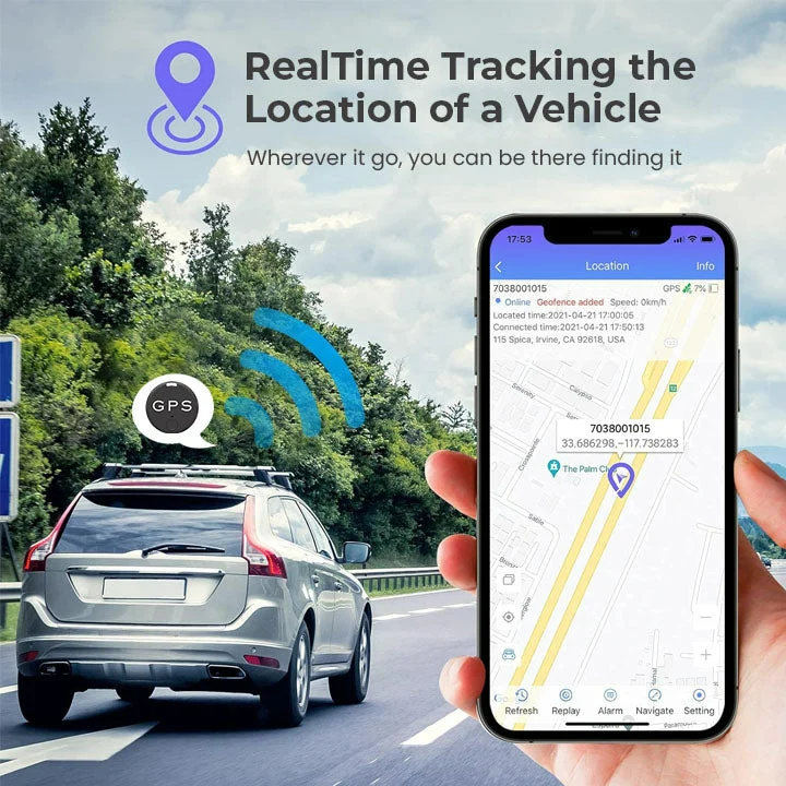 Mini Magnetic GPS Tracker with Compact Design and Real-Time Location Updates