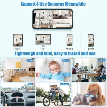 Mini Wireless Magnetic Security Camera with 1080P HD Live Video