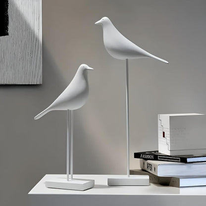 Minimalist Ceramic Bird Figurines – Black & White Modern Home Decor