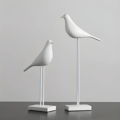 Minimalist Ceramic Bird Figurines – Black & White Modern Home Decor