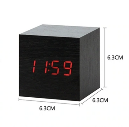 Minimalist LED Alarm Clock with Time, Date and Temperature Display