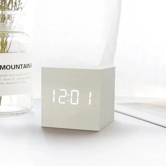 Minimalist LED Alarm Clock with Time, Date and Temperature Display