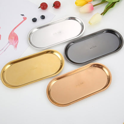 Minimalist Stainless Steel Display Tray for Stylish Organisation
