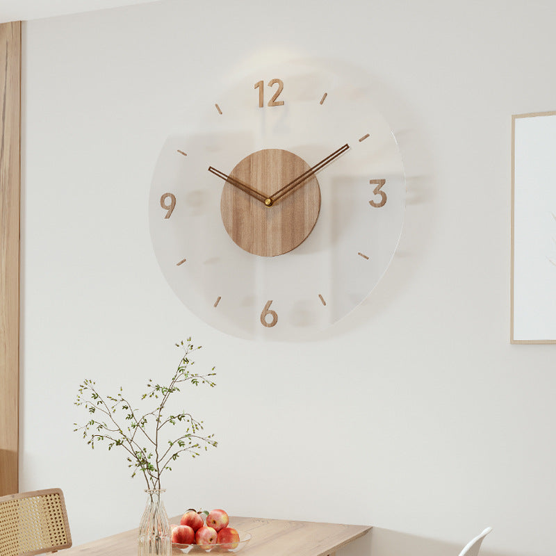 Minimalist Wooden Wall Clock with Clear Time Display in Four Designs