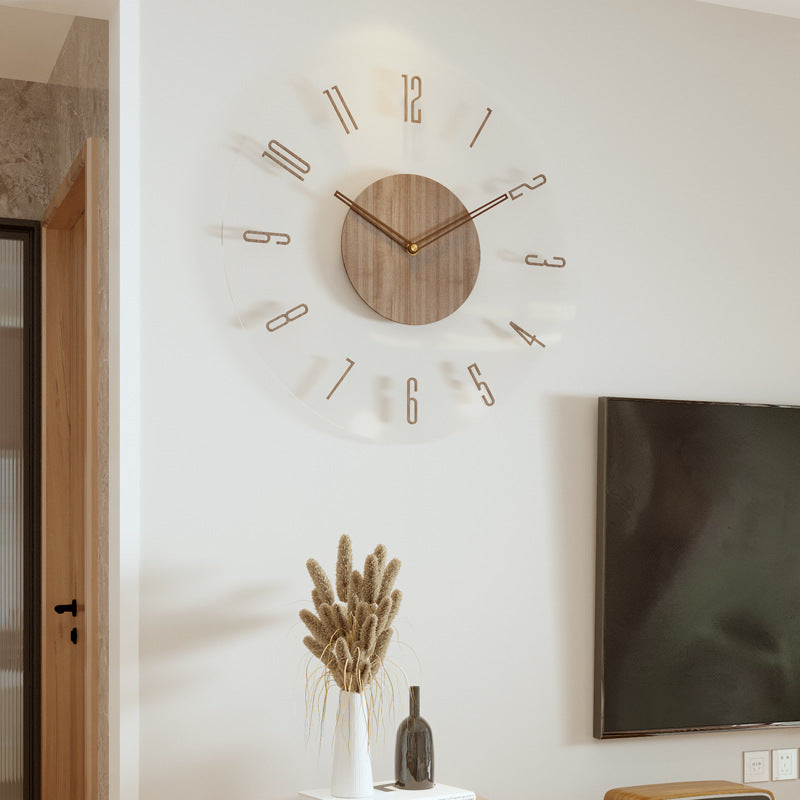 Minimalist Wooden Wall Clock with Clear Time Display in Four Designs