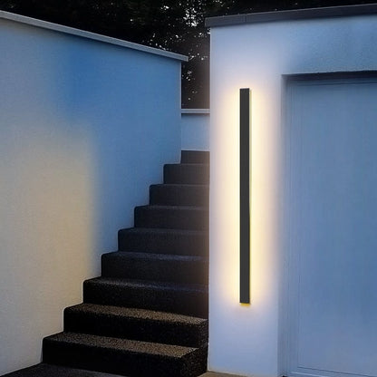 Modern Aluminium Outdoor Wall Sconce with Backlit LED Lighting