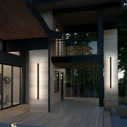 Modern Aluminium Outdoor Wall Sconce with Backlit LED Lighting
