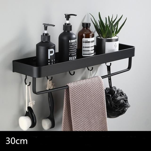 Modern Aluminium Wall Shelf with Perforated Base for Bathroom and Kitchen Storage