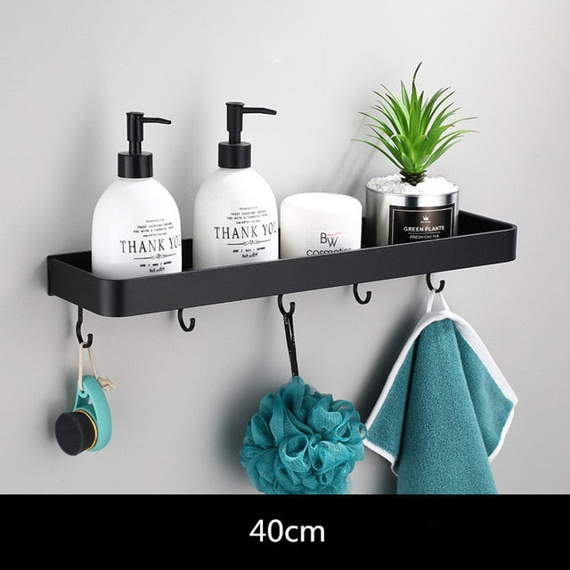 Modern Aluminium Wall Shelf with Perforated Base for Bathroom and Kitchen Storage