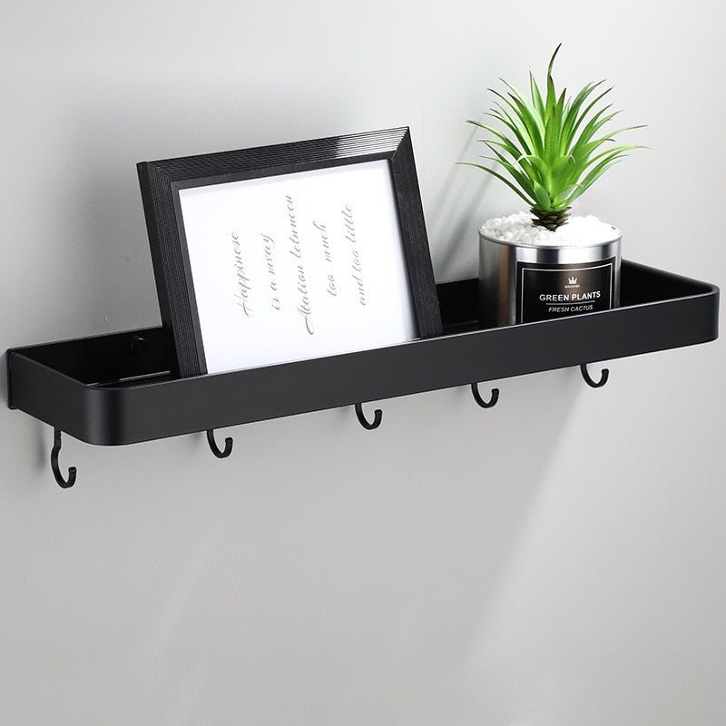 Modern Aluminium Wall Shelf with Perforated Base for Bathroom and Kitchen Storage