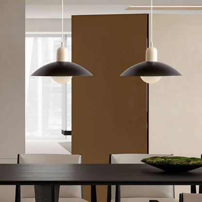 Modern Bauhaus Pendant Light with Iron Shade and Adjustable Cord