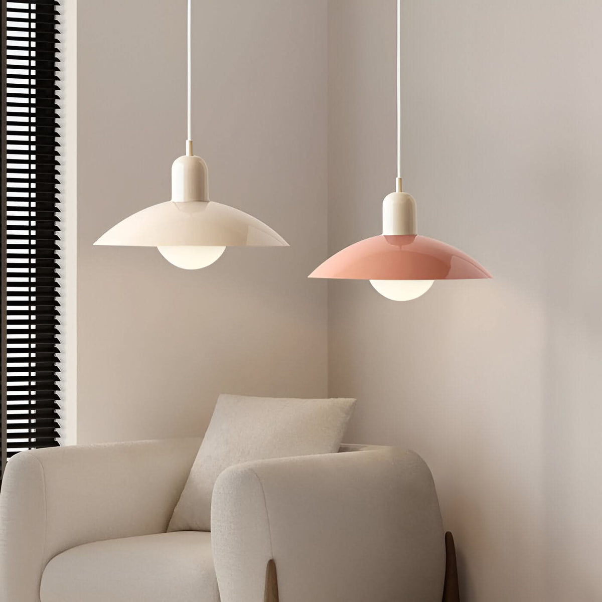Modern Bauhaus Pendant Light with Iron Shade and Adjustable Cord