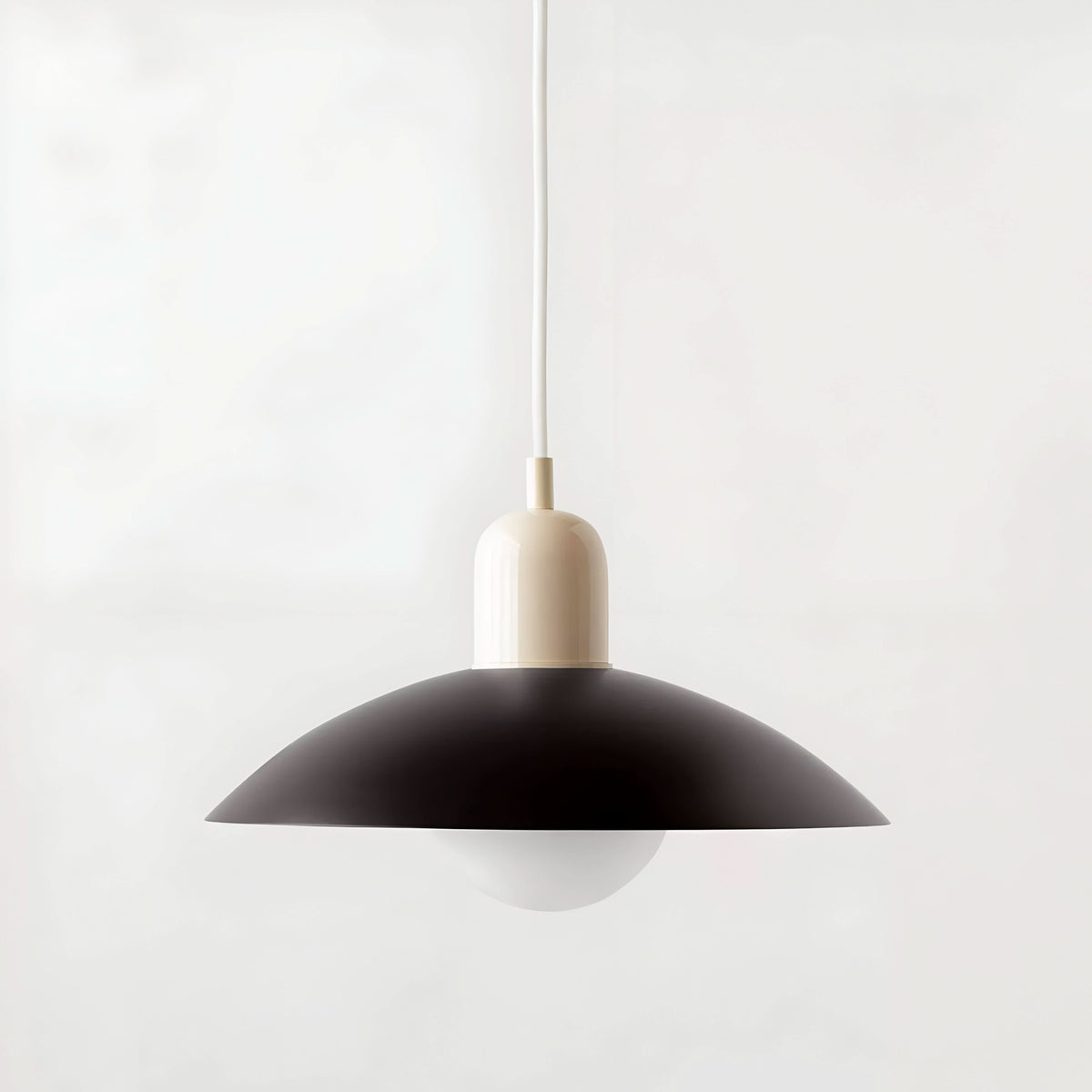 Modern Bauhaus Pendant Light with Iron Shade and Adjustable Cord