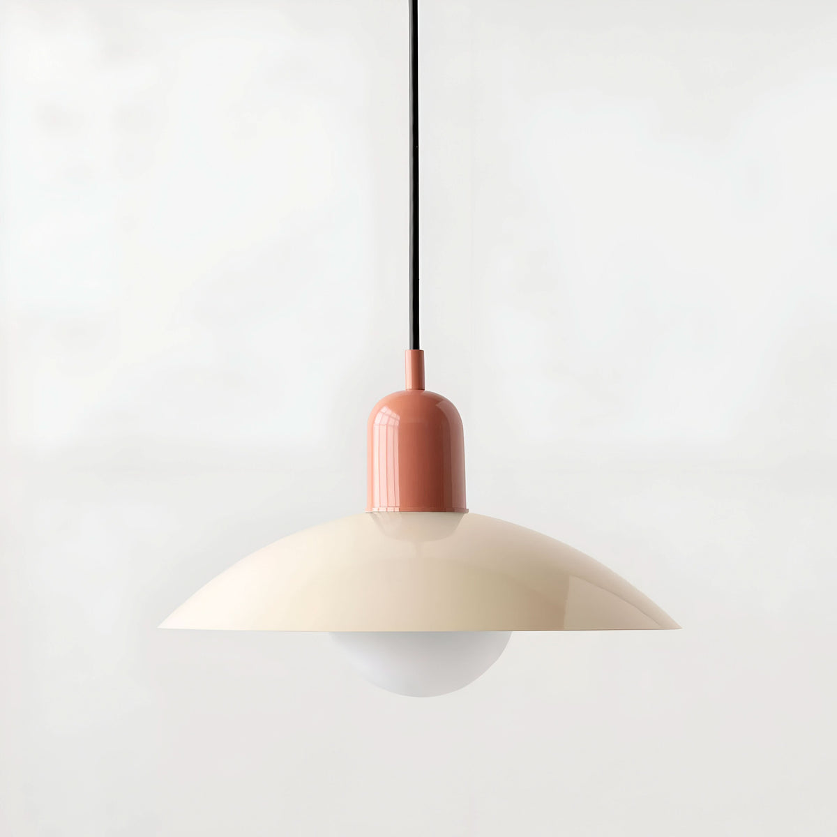 Modern Bauhaus Pendant Light with Iron Shade and Adjustable Cord