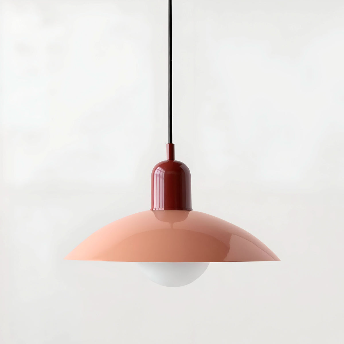 Modern Bauhaus Pendant Light with Iron Shade and Adjustable Cord