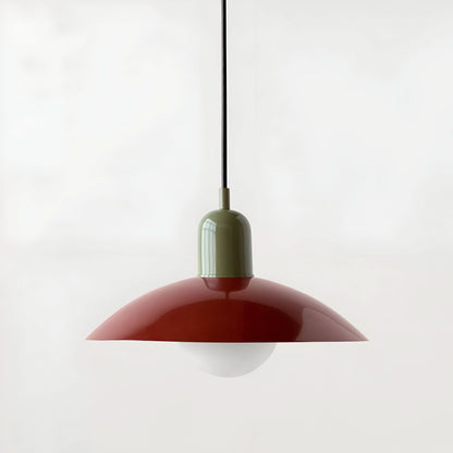 Modern Bauhaus Pendant Light with Iron Shade and Adjustable Cord
