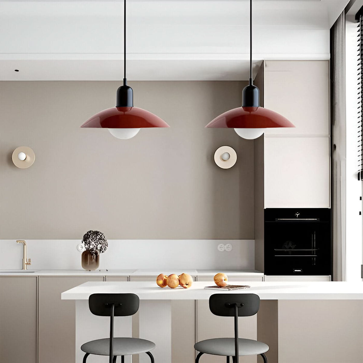 Modern Bauhaus Pendant Light with Iron Shade and Adjustable Cord