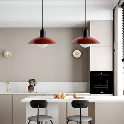 Modern Bauhaus Pendant Light with Iron Shade and Adjustable Cord