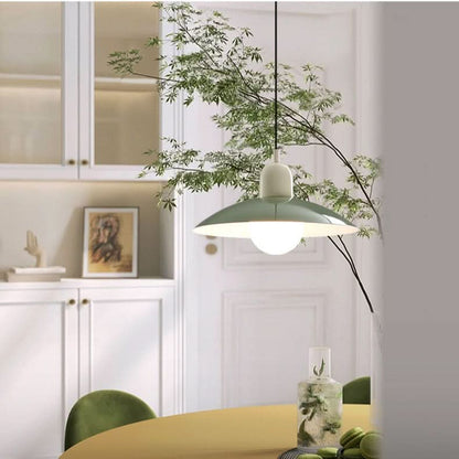 Modern Bauhaus Pendant Light with Iron Shade and Adjustable Cord