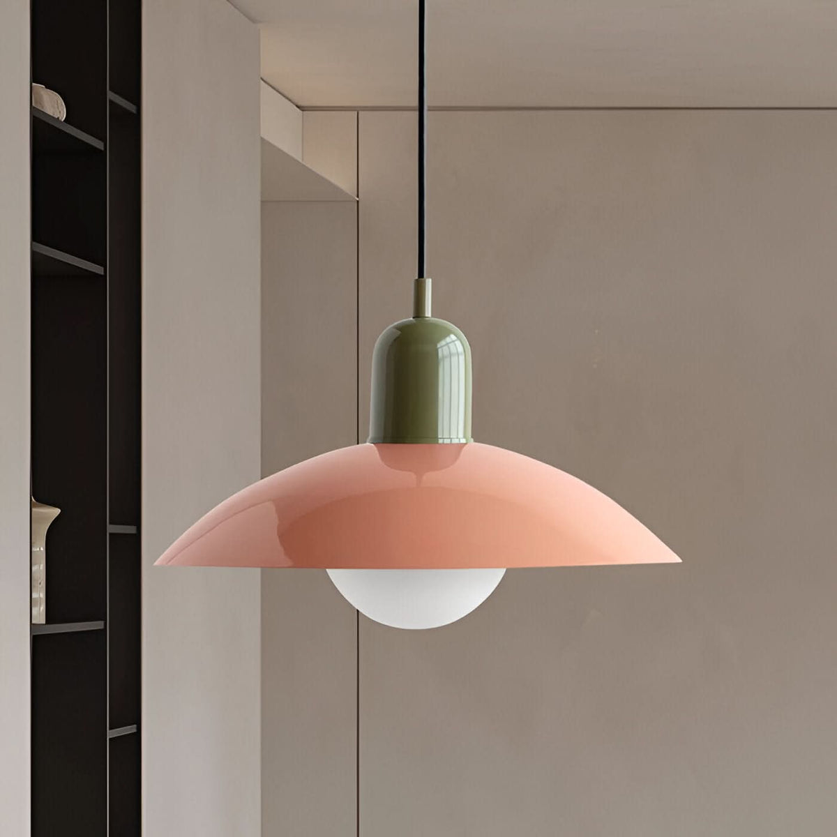 Modern Bauhaus Pendant Light with Iron Shade and Adjustable Cord