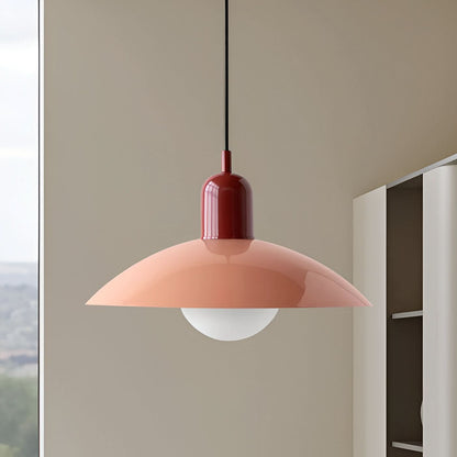 Modern Bauhaus Pendant Light with Iron Shade and Adjustable Cord