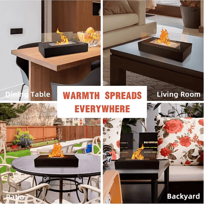 Modern Bioethanol Table Fireplace with Tempered Glass