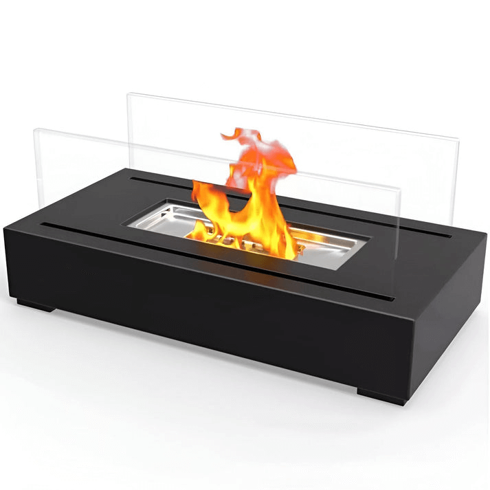 Modern Bioethanol Table Fireplace with Tempered Glass