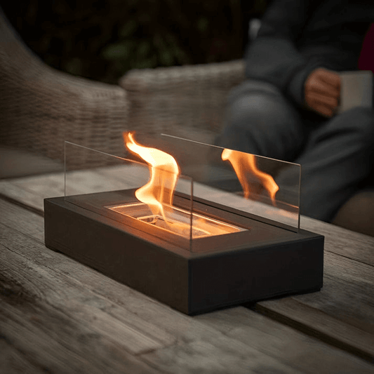 Modern Bioethanol Table Fireplace with Tempered Glass