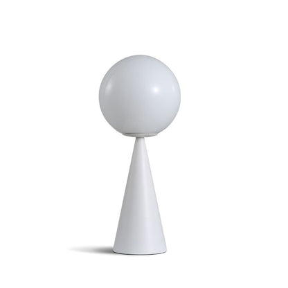Modern Brass Table Lamp with Opal Glass Globe