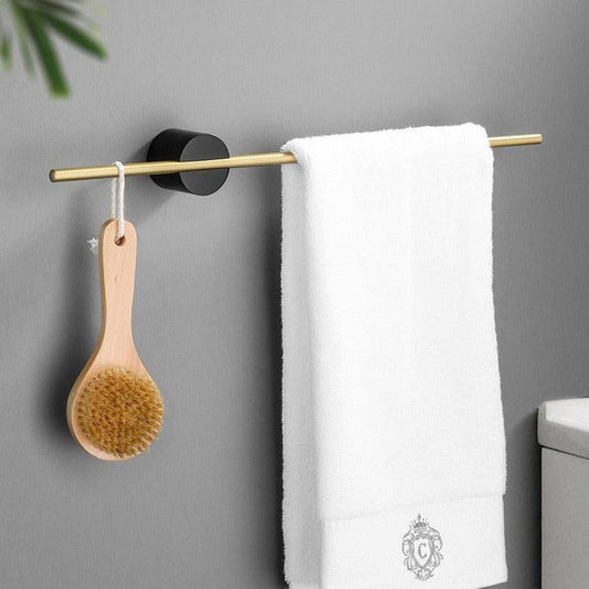 Modern Brushed Aluminium Towel Rack with Adjustable Rod