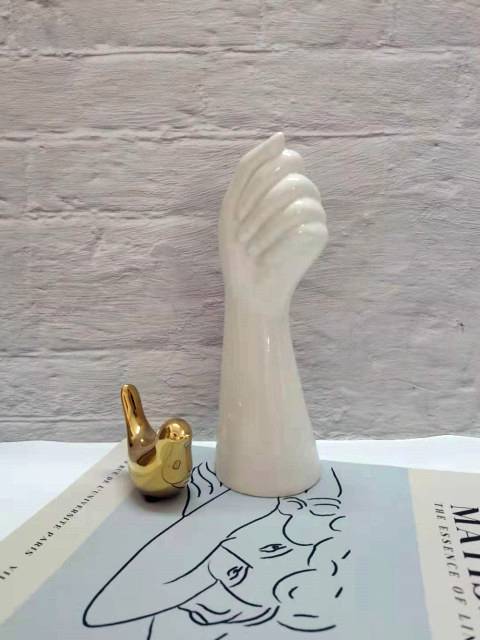 Modern Ceramic Vase with Artistic Hand-Inspired Design