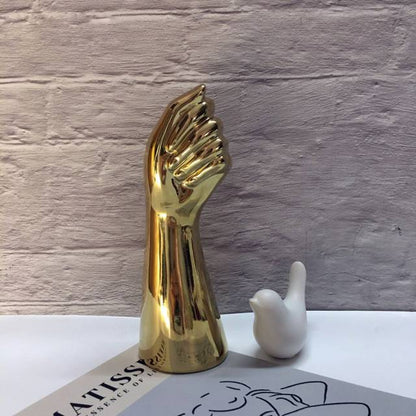Modern Ceramic Vase with Artistic Hand-Inspired Design