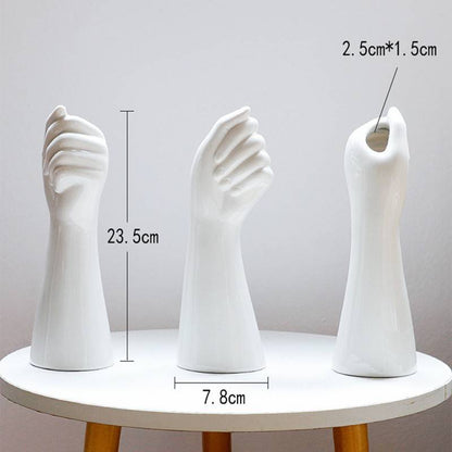 Modern Ceramic Vase with Artistic Hand-Inspired Design
