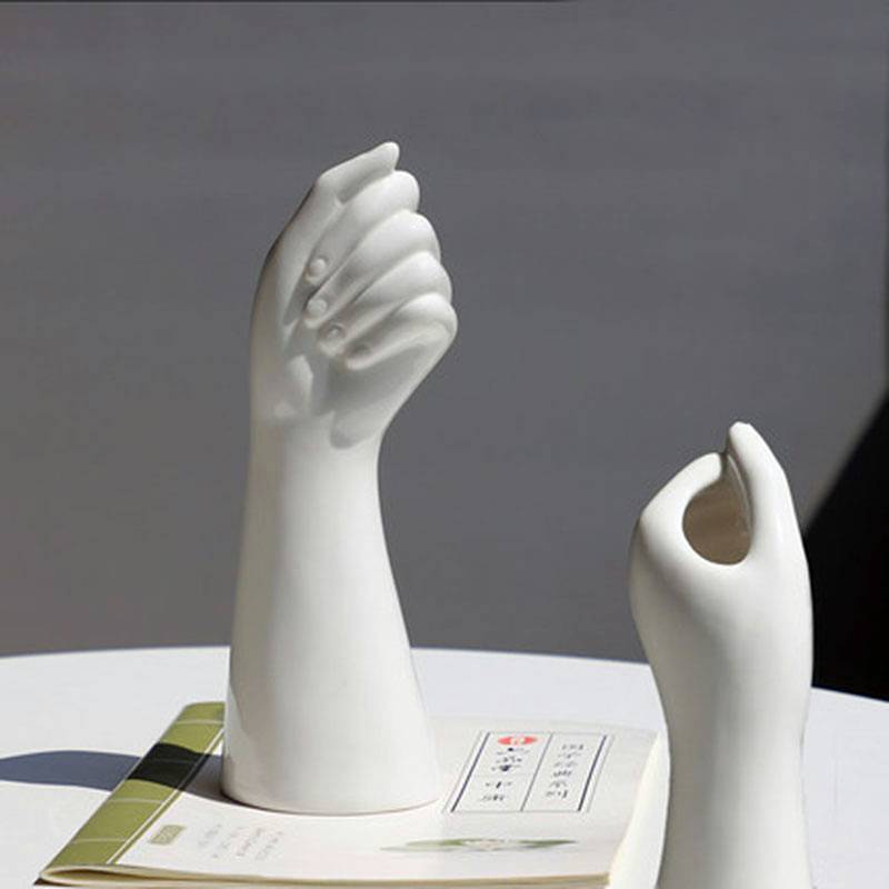 Modern Ceramic Vase with Artistic Hand-Inspired Design
